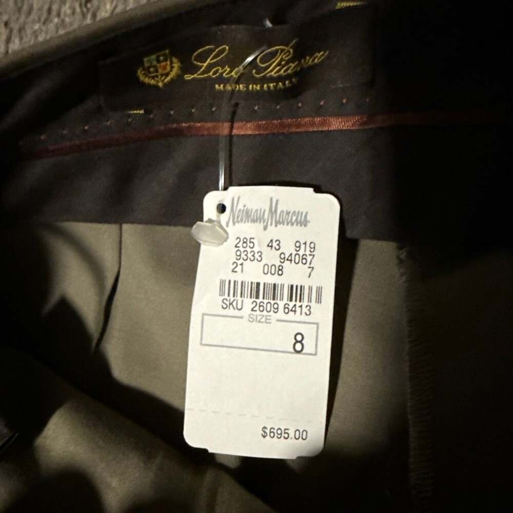Loro Piana Cotton Pants Size 44 Olive Green New with Tags